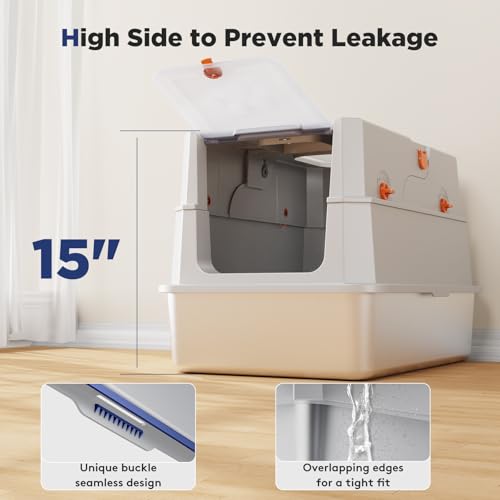 Stainless Steel Litter Box with Lid (X-large / Silver)