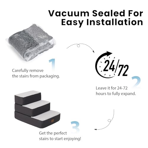 4 Step Adjustable Dog Stairs for Beds (Grey / 4-Step)