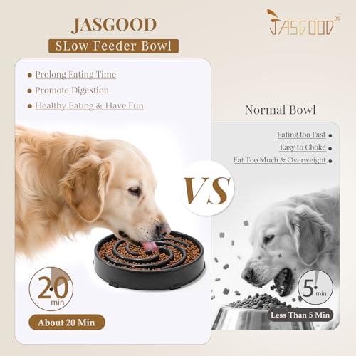 Slow Feeder Dogs Bowl for Large Medium Dogs (Large / A-Black)