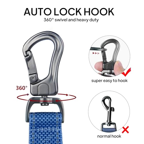 4FT 1IN Heavy Duty Dog Leash for Large Dogs with 2 Padded Handles (Ultramarine / 1 in x 4 ft)