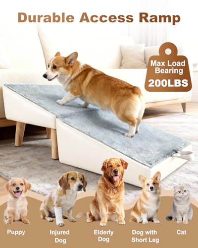 Dog Ramp for Couch Sofa&Low Bed (beige / 13.5" H)