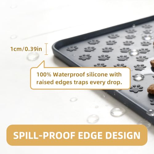 Silicone Dog Food Mat (23.6” x 15.9” Black)
