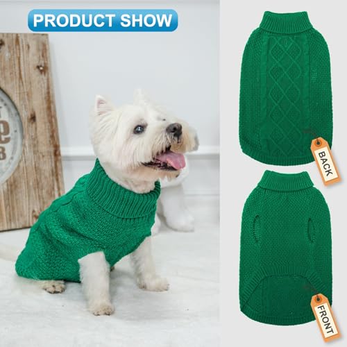 Turtleneck Dog Sweater (X-Small / Green)
