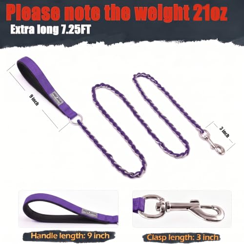 Chain Dog Leash (purple / 7.25FT(80-200lb))