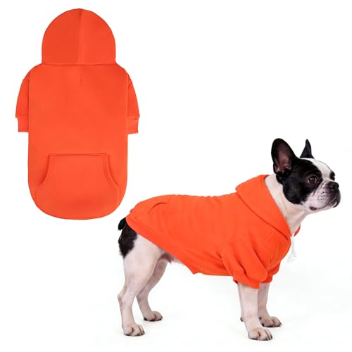 Dog Hoodie for Large Medium Small Dogs (Orange / Small/Medium)