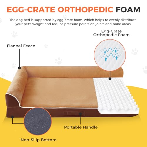 Orthopedic Dog Bed for Medium Size Dog (36.0"L x 27.0"W x 6.5"Th / Brown)