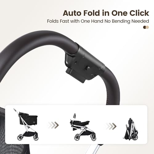 Beberoad Dog T4 Max Stroller for Small Medium Pets Elevated Viewing (T4 Max Black)