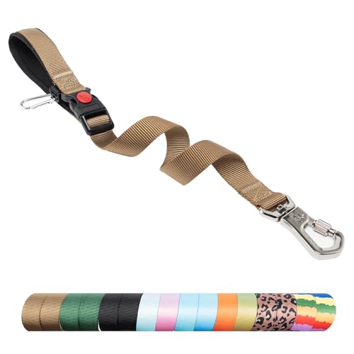 Dog Training Leash with Sturdy Metal Buckle (Size 2 - Length Adjustable 16"-20" / Khaki)