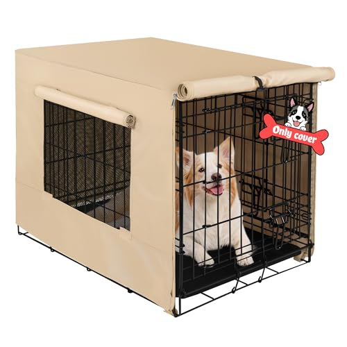 Dog Crate Cover (42.9"L x 28.3"W x 30.3"H / Beige)