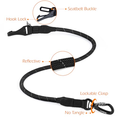 2 Packs Dog Seat Belt for Car (Black, Black / 2 Packs)