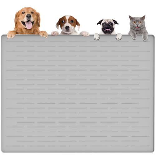 Largest Dog Food Mat (Grayish White / 48"L x 32"W)