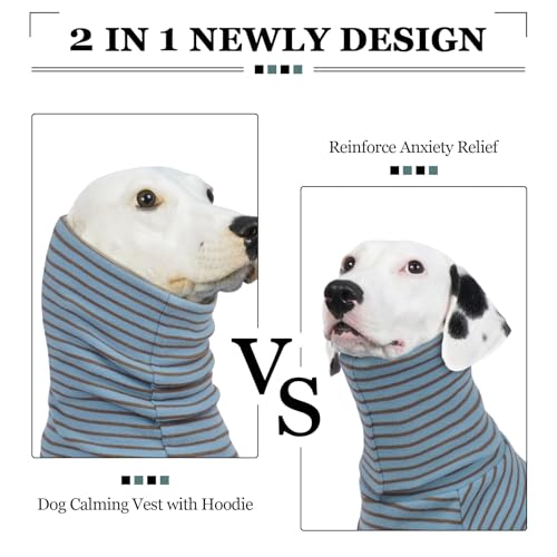 Thunder Coat for Dogs Anxiety with Hood (3XL / BlueStripe)