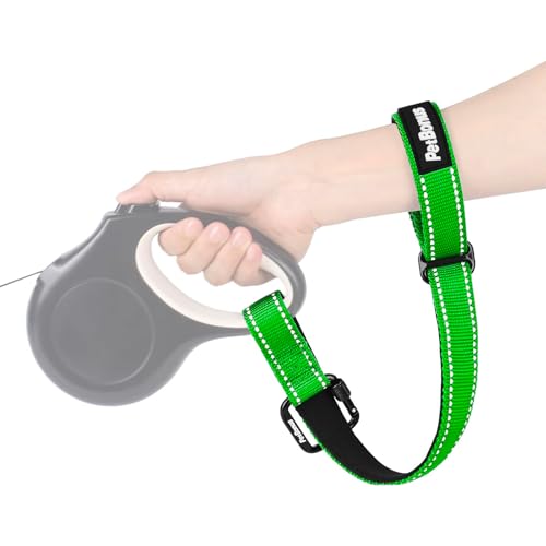 Dog Leash Wrist Strap with Lockable Clip for Dog Retractable Leash (Grass Green / 1 Pack)