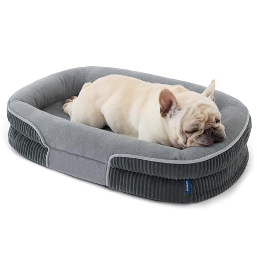 360°Oval Bolster Orthopedic Dog Bed Medium Size Dog (Charcoal / 30"lx20"wx6.5"th)