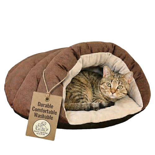 Sleep Zone Cuddle Cave Pet Bed (Brown)