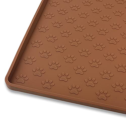 Dog Food Mat Anti (24.5"L x 16.5"W / Brown)