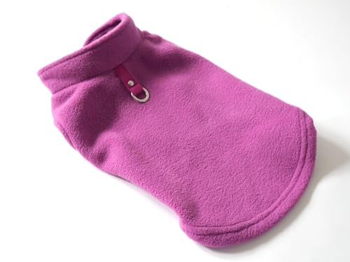 Dog Fleece Vest Sweater with Leash Ring (XXL (25-35lbs) / Purple)