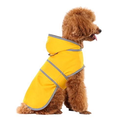 Dog Raincoat Waterproof Dog Rain Jacket with Hood (Yellow / X-Small)