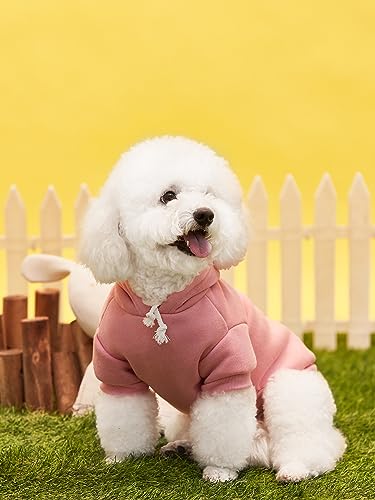 Basic Dog Hoodie Sweatshirt Puppy Sweater Warm Cat Costumes Pet Clothes for Chihuahua Puppy Kitten Small Medium Dogs Pink and Green Small (Small / Pink and Green)