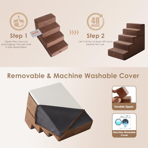 Dog Stairs for High Bed 22.5" H (Brown / Standard 15.7" x 30" x 22.5")