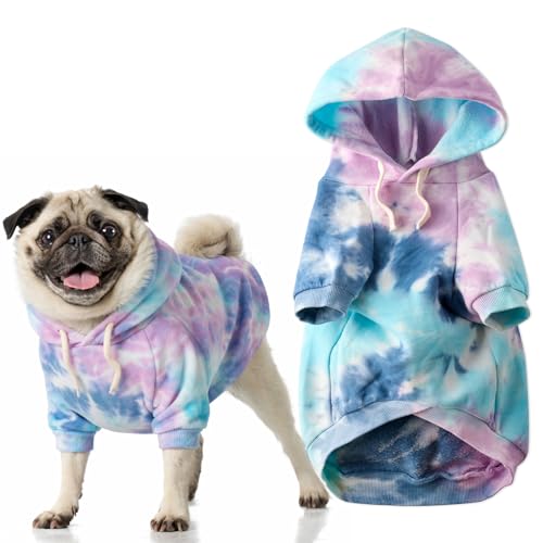 Rocky II Dog Hoodie (Purple Tie Dye / Medium (20-45 lbs))