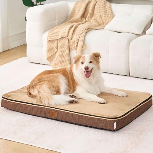 Memory Foam XL Dog Bed (41.0"L x 27.0"W x 4.0"Th / Light Brown)