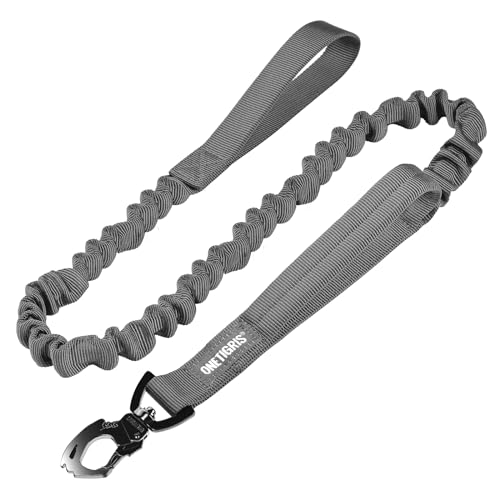 Tactical Bungee Leash with 2 Handles Quick Release (Grey / 85cm-118cm/33.5in-46.5in)