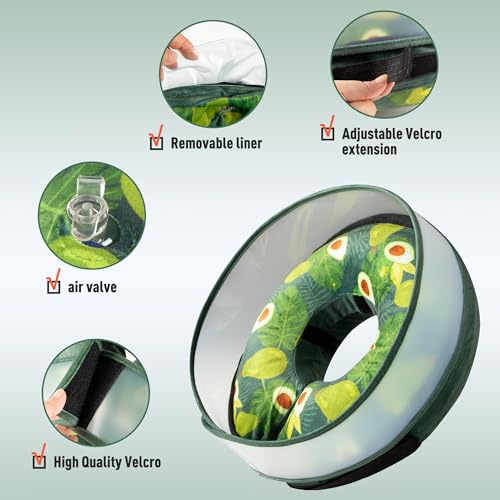 Inflatable Dog Cone (M / Avocado)
