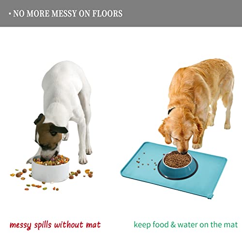 Silicone Pet Feeding Mat (Turquoise / 32" x 24")