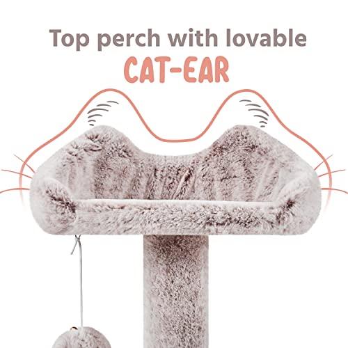 54in Cat Tree Tower (Brown/White / 54in)