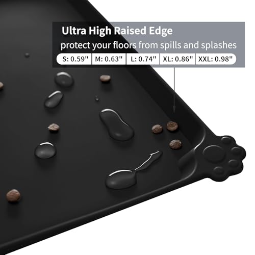 Silicone Pet Feeding Mat (Black / 24" x 16")