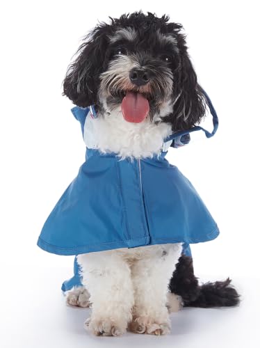 Dog Raincoat Hooded Reflective Waterproof Slicker Poncho (Shark 2 / M(5-7 pound))