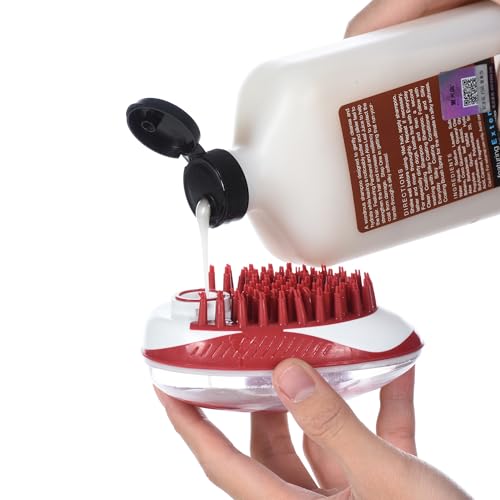 Soap Dispensing Palm Brush for Dog Bathing (Red - Soap Dispensing Palm Brush / 1 Count (Pack of 1))