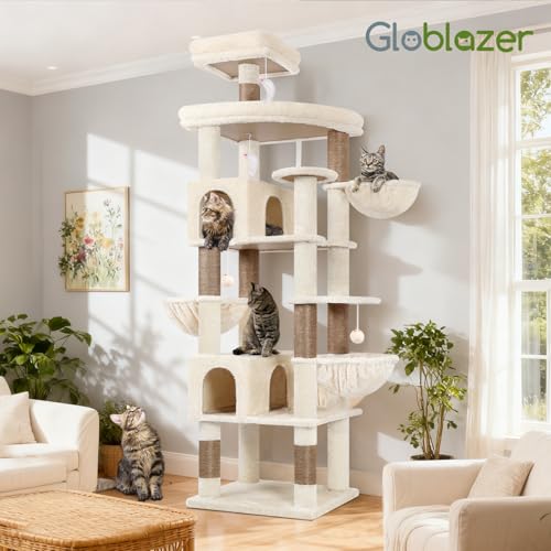 82in Extra Large Cat Tree Tower for Indoor Cats Large Adult (82inch / Beige)