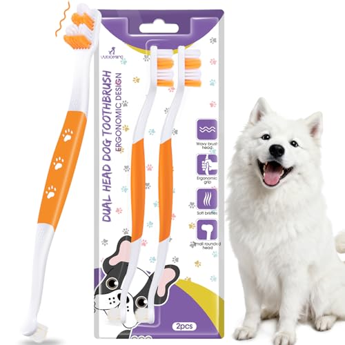 Dog Toothbrush (Orange / 1 Count (Pack of 2))