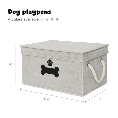 Dog Toy Basket with Lid (Gray / Medium)