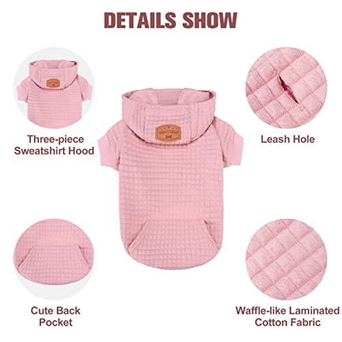 Dog Hoodies Sweater for Small Dogs (Pink / S (Back: 12",Chest: 16", Neck: 10"))