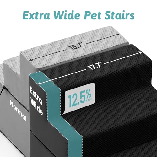 Dog Stairs for Small Dogs (Black / 17.7x23.6x17.7 inch)