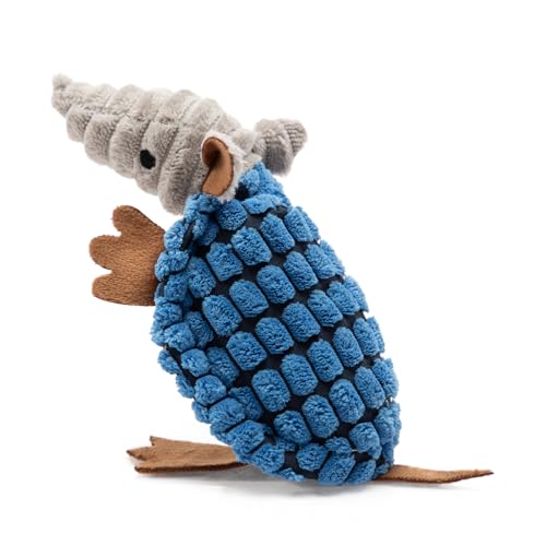 Armadillo Squeaky Puppy Dog Toys for Small Medium Dogs (6 IN / Blue)
