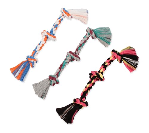 Mammoth Flossy Chews Color Rope Tug (Small 15" / 3 Knot)