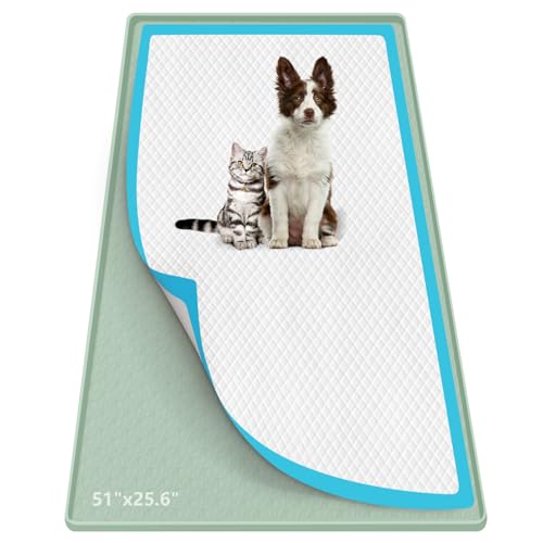 Pee Pad Holder for Dogs 51''x25.6'' Silicone Puppy Pee Pad Tray (Green)