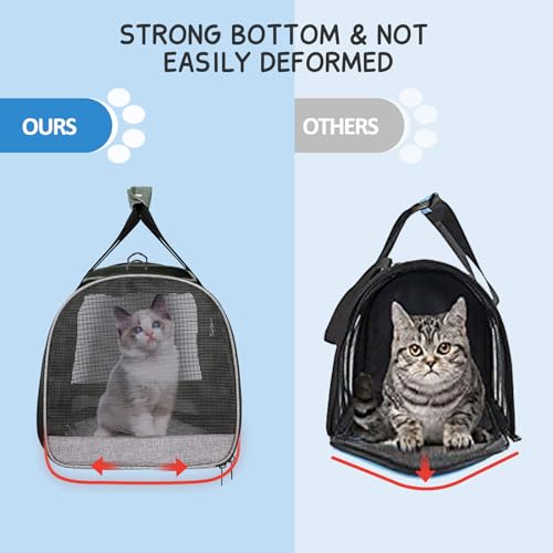 Cat Carrier up to 20 Lbs (Grey / 17.7"L x 12.0"W x 12.5"H)
