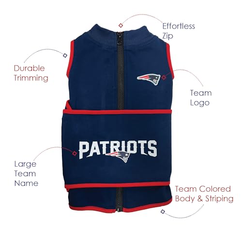 NFL NEW ENGLAND PATRIOTS Dog Anxiety Shirt Calming Soothing Solution Vest for Dogs Cats with Anxiety (New England Patriots / Extra Small)