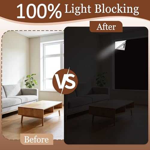 2 Pack 100% Magnetic Blackout Curtains for Bedroom (57"W x 39"L (Pack of 2))