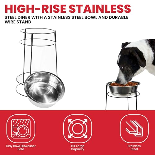 Hi Rise Single Diner Elevated Dog Feeder (Single)