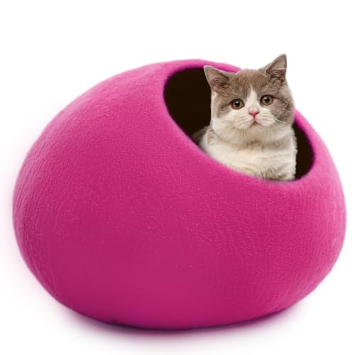 Premium Felt Cat Cave Bed (Pink Plain)
