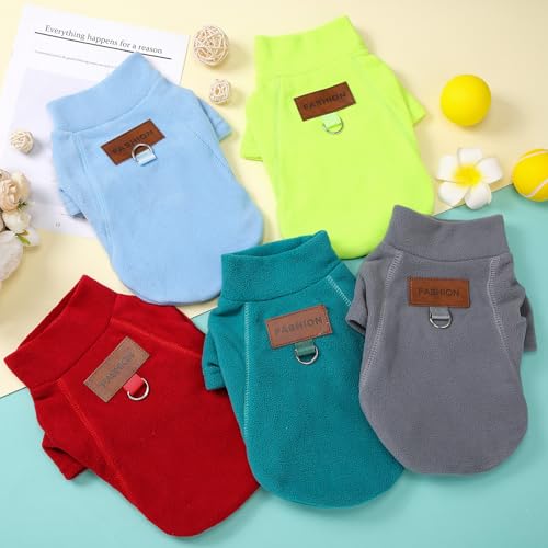5 Pcs Fleece Dog Sweaters (XS)