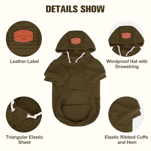Dog Hoodies Sweater for Small Dogs (Army Green / S (Back: 12",Chest: 16", Neck: 10"))