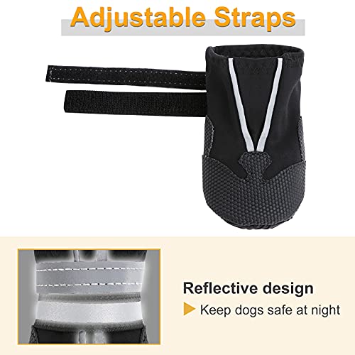 Water Resistant Dog Boots for Medium Large Dogs (Black(Waterproof) / S (Insole Width 2")for 25~30lb)