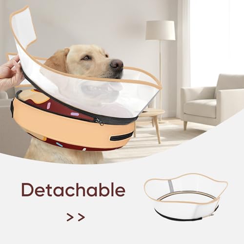 Raised Inflatable Dog Cone After Surgery (DonutBrown / S(Neck 7"-10"))